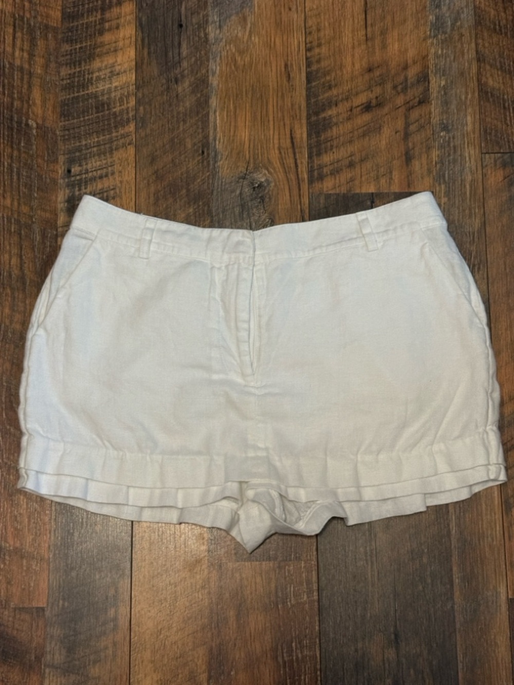 Reformation Parker white linen mini skort size 6